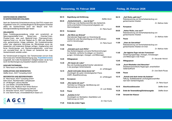 AGCT Projektleiterkurse (2-Tageskurse) – AGCT Consulting GmbH